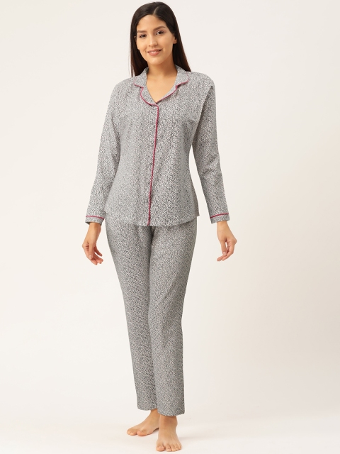 

Sweet Dreams Women White & Black Printed Night suit
