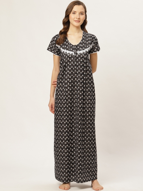 

Sweet Dreams Black & White Printed Nightdress
