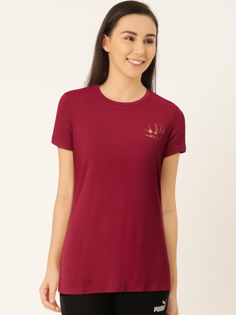 

Sweet Dreams Women Burgundy Solid Lounge T-shirt