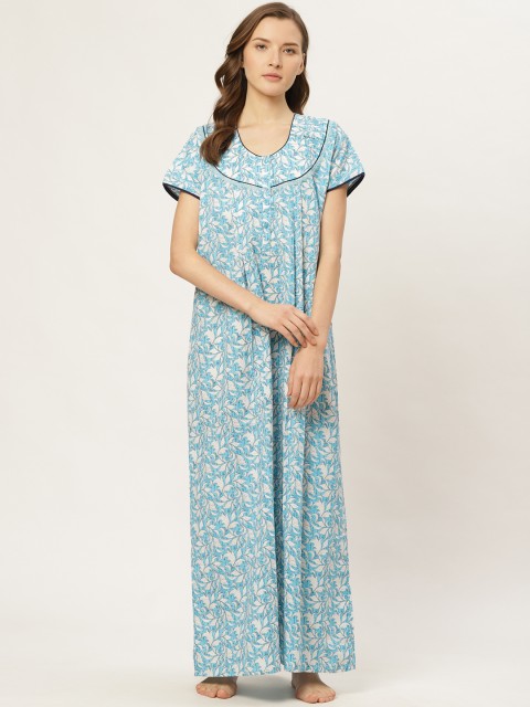

Sweet Dreams Blue & White Printed Nightdress