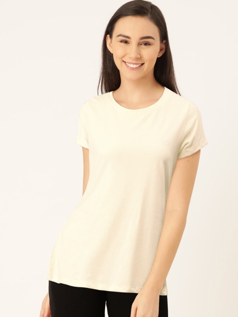

Sweet Dreams Women Off-White Solid Round Neck Lounge T-Shirt