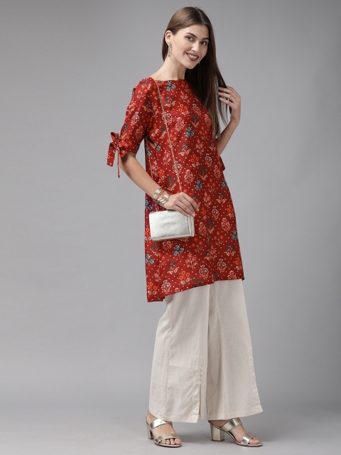 

Anouk Women Brown & Multicoloured Printed A-Line Kurta