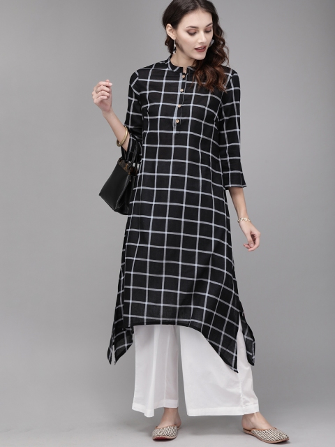 

Anouk Women Black & White Printed Kurta with Palazzos