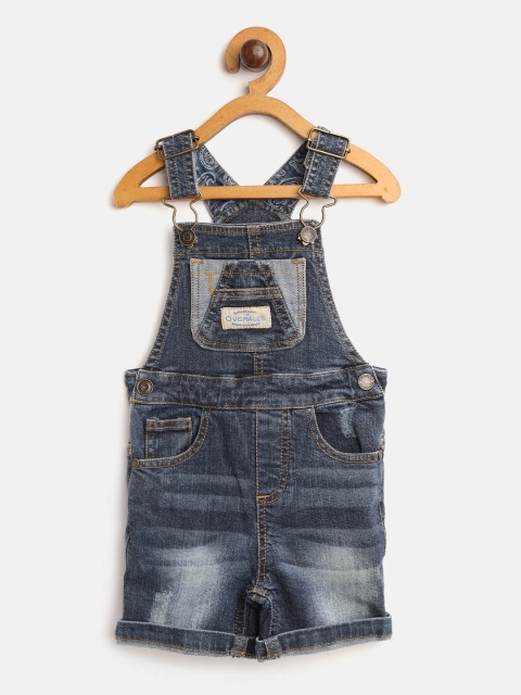 

TOFFY HOUSE Boys Navy Blue Washed Denim Dungarees