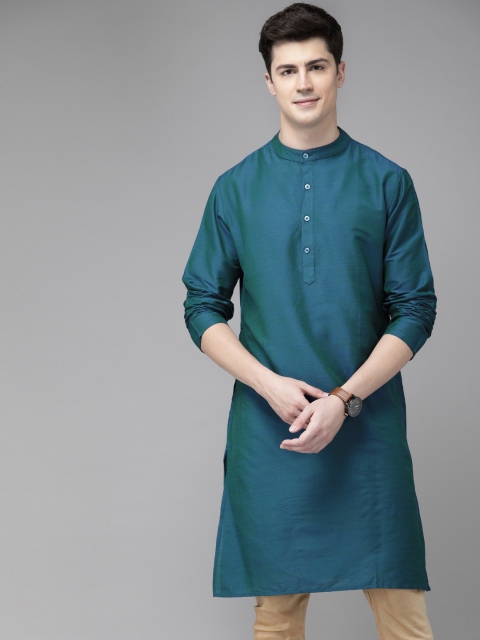

Anouk Men Blue Solid Straight Kurta