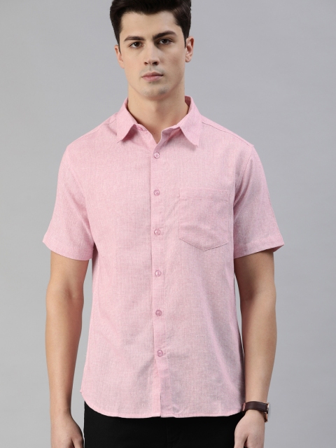 

Anouk Men Pink Regular Fit Solid Casual Shirt