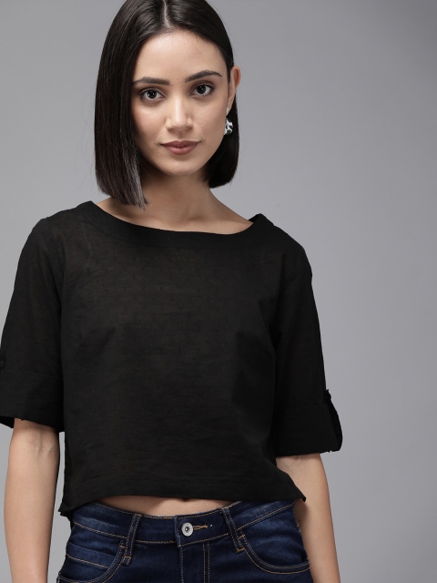 

Anouk Women Black Solid Top