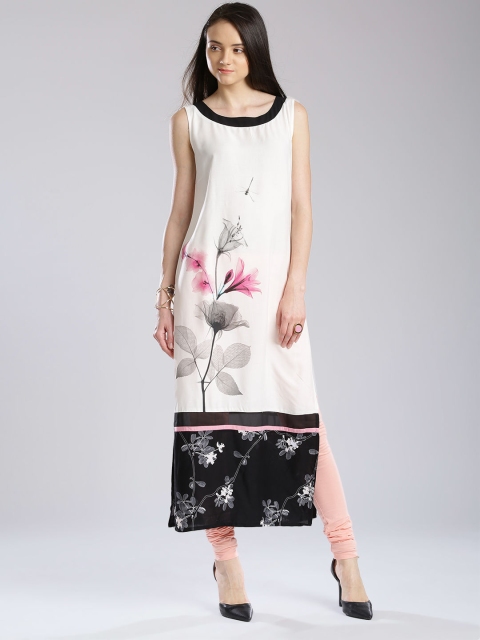 

W Off-White Printed Kurta