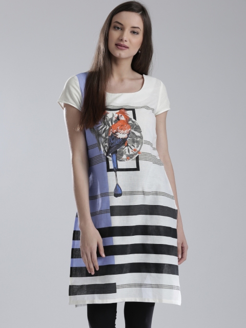 

W White Printed Kurta