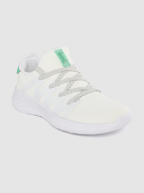 

French Connection Men White Woven Design Training or Gym Shoes