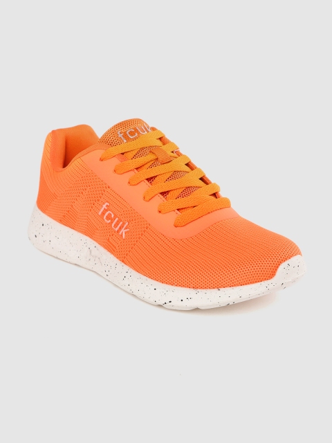 

French Connection Men Orange Woven Design Running Shoes
