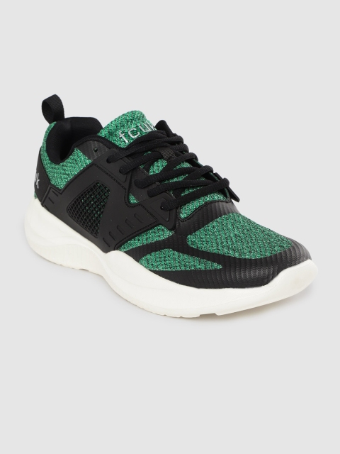 

French Connection Men Green & Black Colourblocked Training Shoes