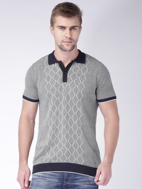 

Moda Rapido Charcoal Grey & Black Polo T-shirt, Navy blue
