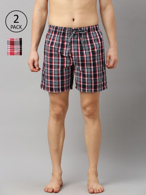 

Pepe Jeans Men Pack of 2 Checked Athleisure Pure Cotton Boxers 8904311318330, Red
