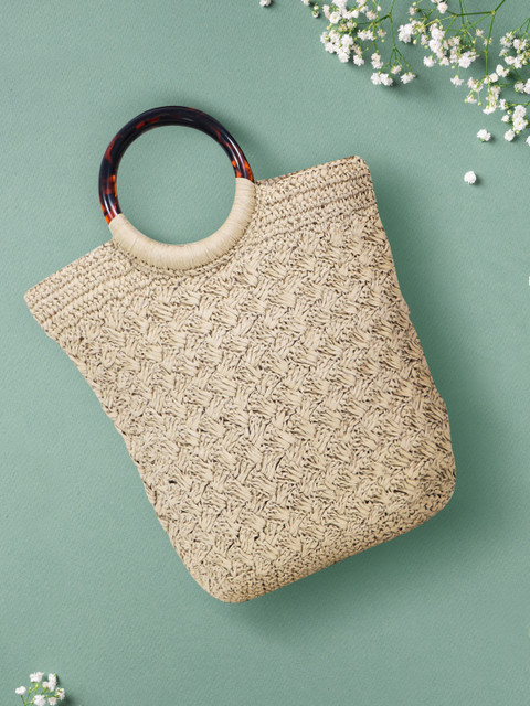 

Diwaah Beige Self Design Handheld Bag