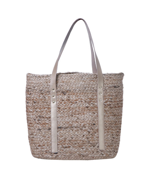 

Diwaah Women Beige Self Design Tote Bag