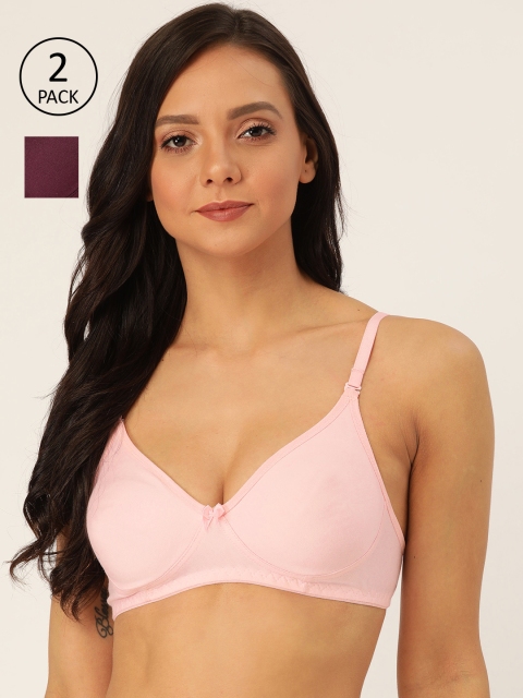 

Lady Lyka Pack Of 2 Solid Non-Wired Non Padded T-shirt Bras ENTIZER-11-PPL, Purple