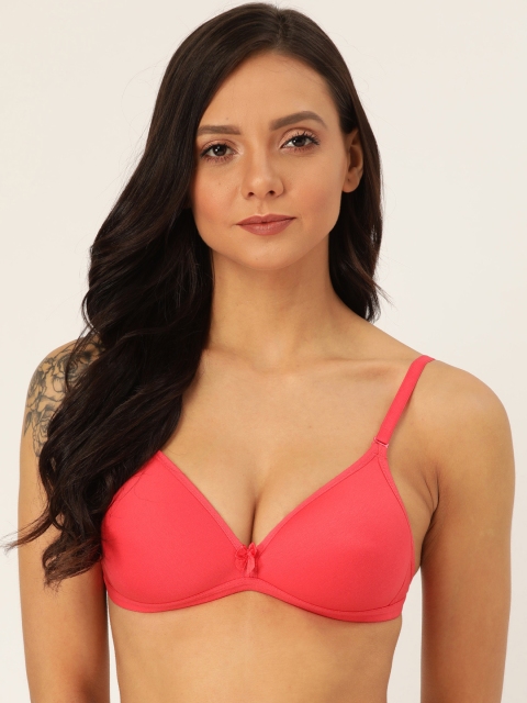 

Lady Lyka Coral Orange Solid Non-Wired Lightly Padded T-shirt Bra GO-GIRL-PLM