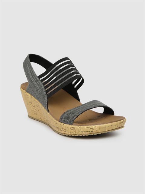 

Skechers Women Black Striped BEVERLEE SMITTEN Wedges