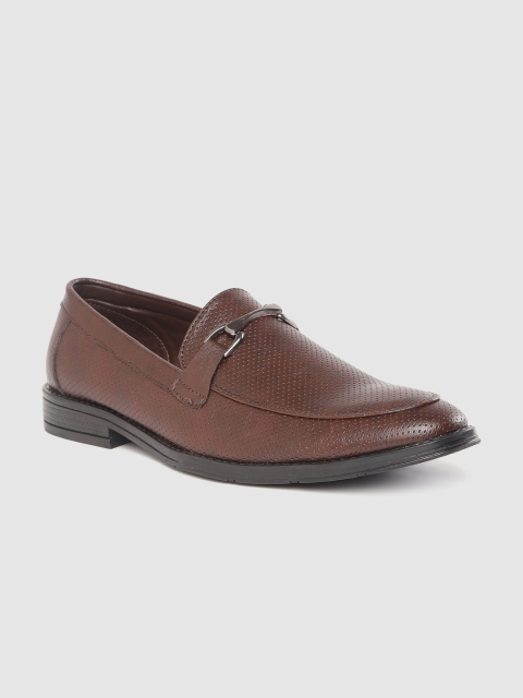 

INVICTUS Men Coffee Brown Perforated Formal Horsebit Loafers