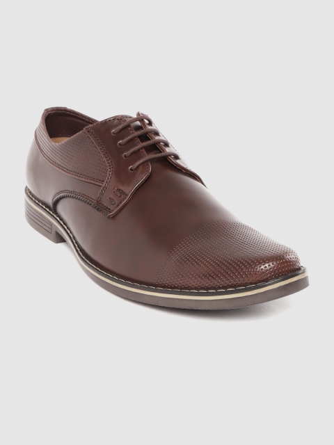 

INVICTUS Men Brown Perforated Formal Derbys