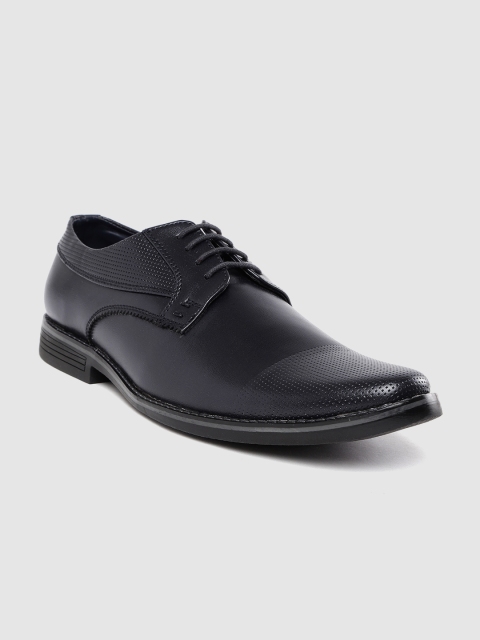 

INVICTUS Men Dark Navy Blue Perforated Formal Derbys