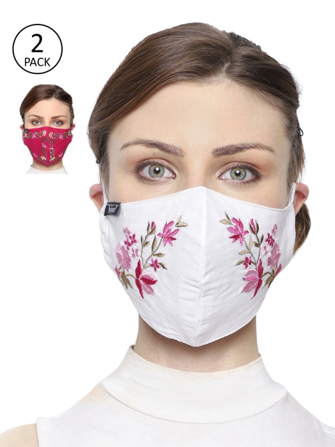 

Anekaant Women Pack Of 2 Reusable 3-Ply Cloth Mask, Red