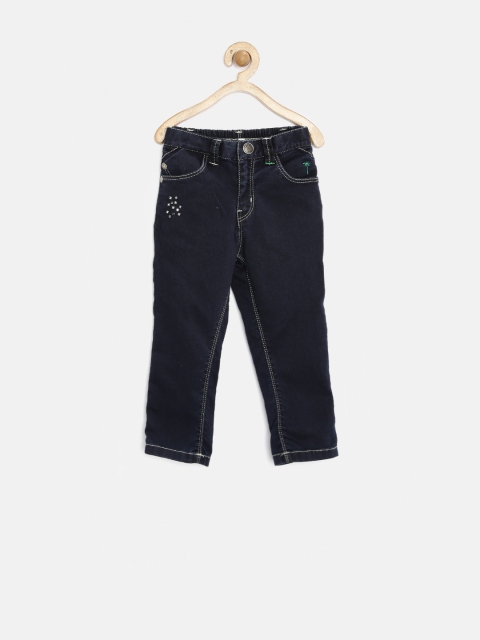 

Palm Tree by Gini & Jony Girls Navy Stretchable Jeans, Navy blue