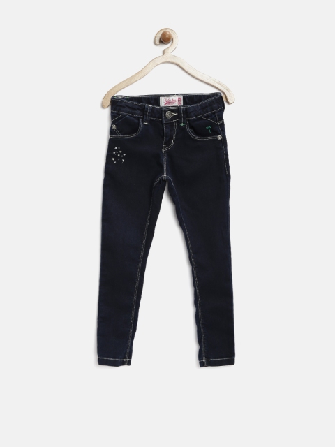 

Palm Tree by Gini & Jony Girls Navy Stretchable Jeans, Navy blue