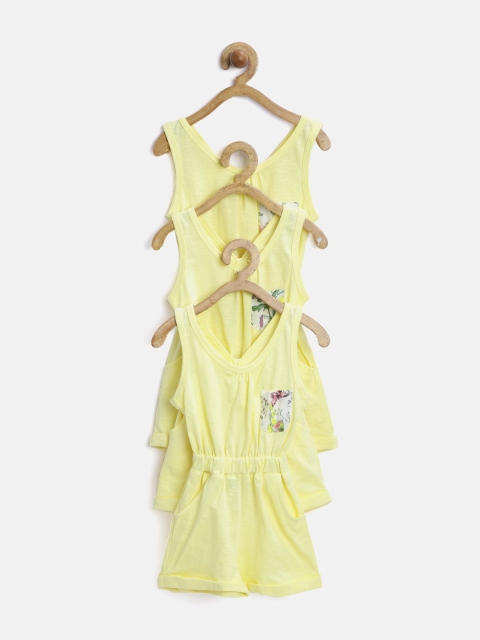 

Palm Tree by Gini & Jony Girls Pack of 3 Yellow Playsuits
