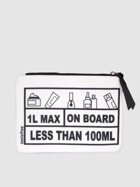 

Innisfree Unisex White & Black Printed India In-flight Cosmetic Pouch
