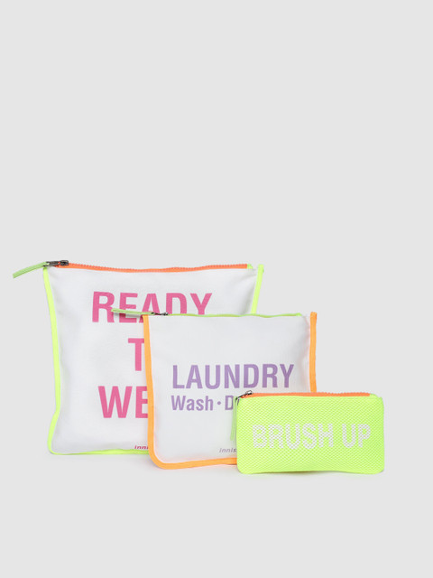 

Innisfree Unisex Set of 3 Printed Travel Pouches, White
