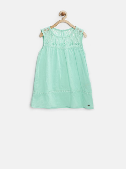 

Gini & Jony Girls Sea Green Lace Top