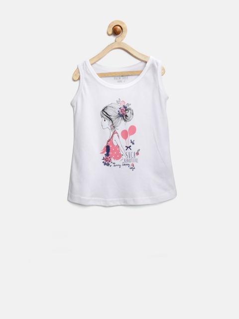 

Palm Tree by Gini & Jony Girls White Printed Top