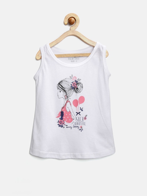 

Palm Tree by Gini & Jony Girls White Printed Top