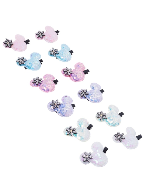 

Golden Peacock Girls Multicoloured Set of 6 Embellished Alligator Hair Clip, Multi