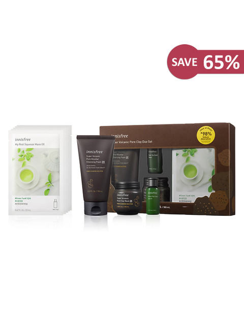 

Innisfree Unisex Super Volcanic Pore Clay Duo Set, Brown