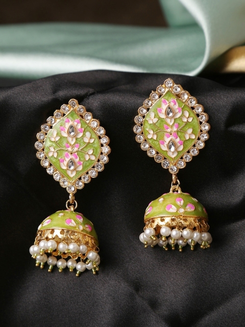 

Infuzze Green Dome Shaped Jhumkas