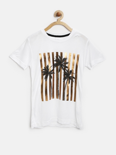 

Gini & Jony Boys White Printed T-shirt