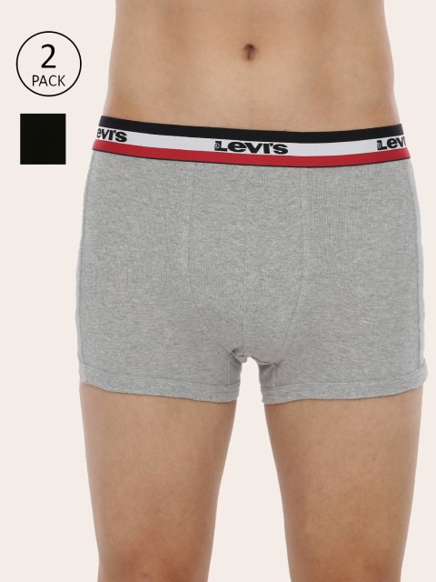 

Levis Men Pack of 2 Solid Trunks #003 A-TRUNK, Grey melange