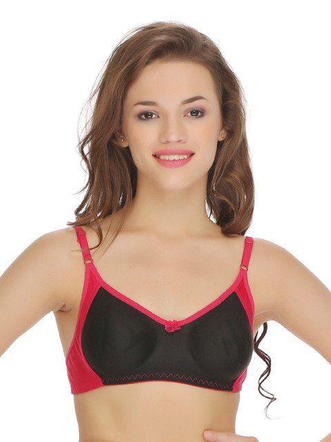 

Clovia Pink & Black Full-Coverage Bra BR0380P1440B