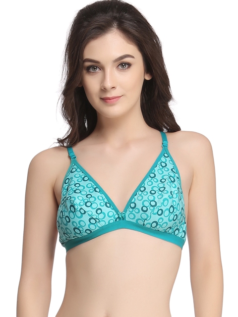 

Clovia Blue Printed Full-Coverage Bra BR0484P1140B