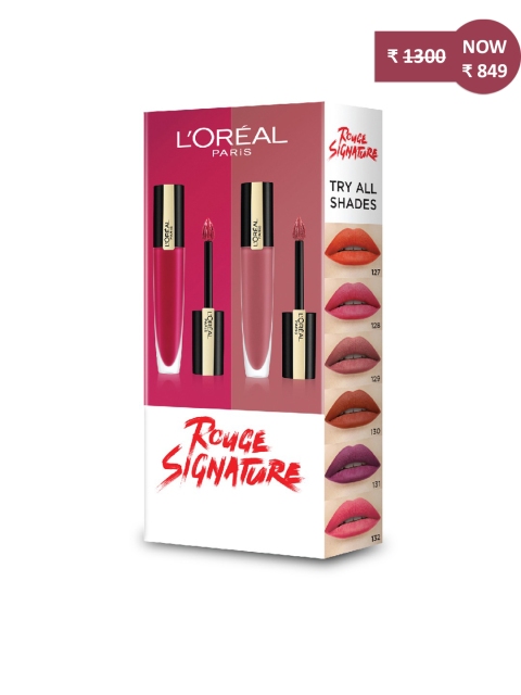 

L'Oreal Paris Set of 2 Rouge Signature Matte Liquid Lipsticks, Pink