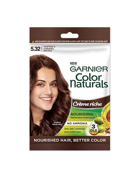 

Garnier Color Naturals Creme Rich Hair Colour Sachet Taapsee's Caramel Brown - 5.32 60 g