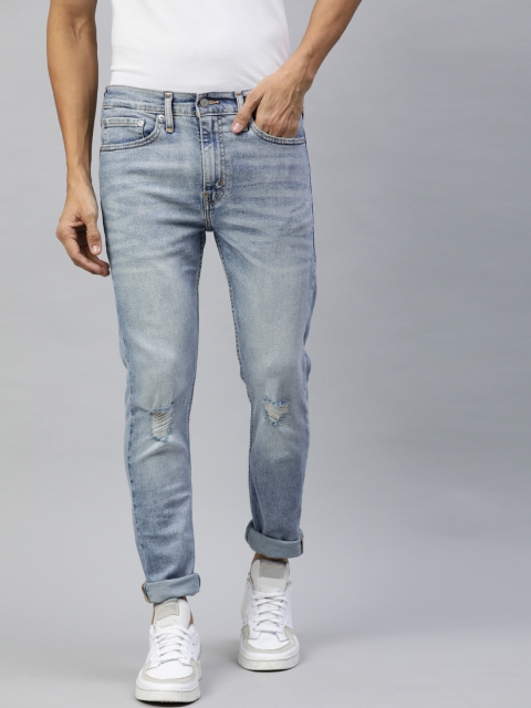 

Denizen From Levis Men Blue 204 Super Skinny Fit Low-Rise Mildly Distressed Jeans