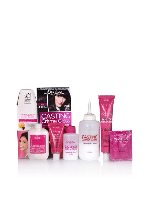 

L'Oreal Paris Women Casting Creme Gloss Hair Colour Combo Ebony Black 200, Pink