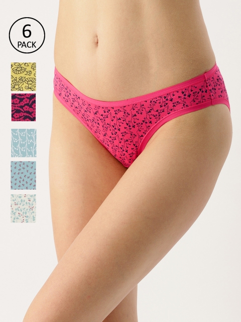 

Amante Women Pack of 6 Printed Briefs, Pink