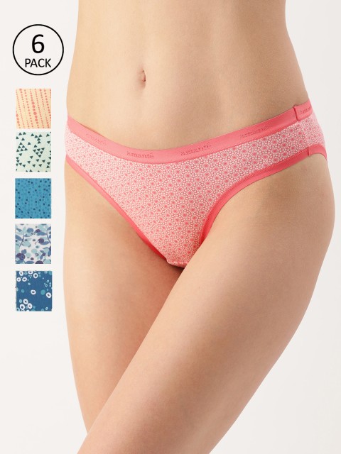 

Amante Women Pack of 6 Printed Briefs, Blue