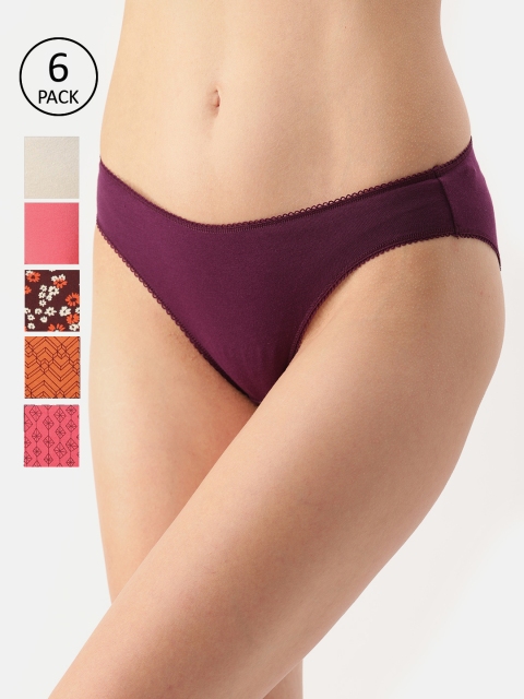 

Amante Women Pack of 6 Bikini Briefs, Purple