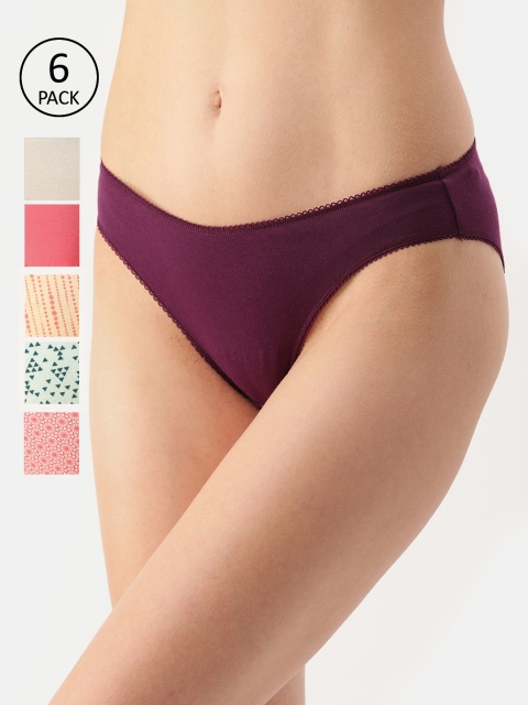

Amante Women Pack of 6 Briefs, Yellow